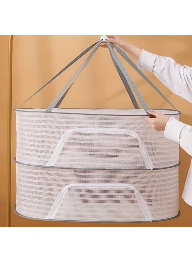 Medium Foldable 3 Tier Drying Rack For Balcony Vegetables Herbs Fish - Image 5